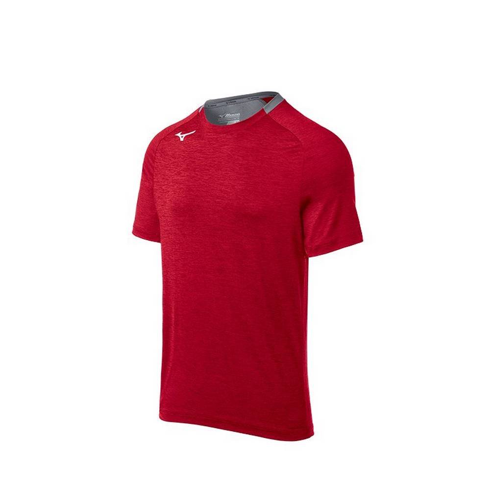 Mizuno Alpha Short Sleeve Férfi Futópóló Piros UQJ894156